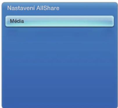 Nastavení AllShare Média