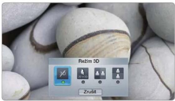 Režim 3D 3D 2D = 3D Zrušit