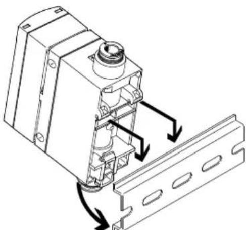 Festo SFAB-600U-HQ10-PNLK-PNVBA-M12 - Mounting the sensor on the H-rail - 1