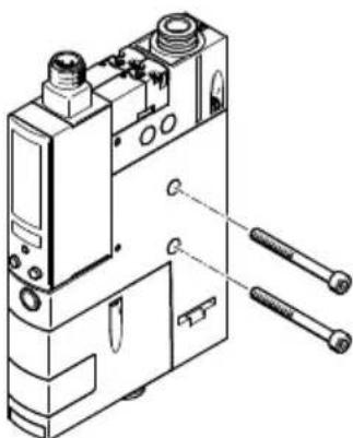 Technical diagram of a mechanical device with labeled parts and assembly lines
