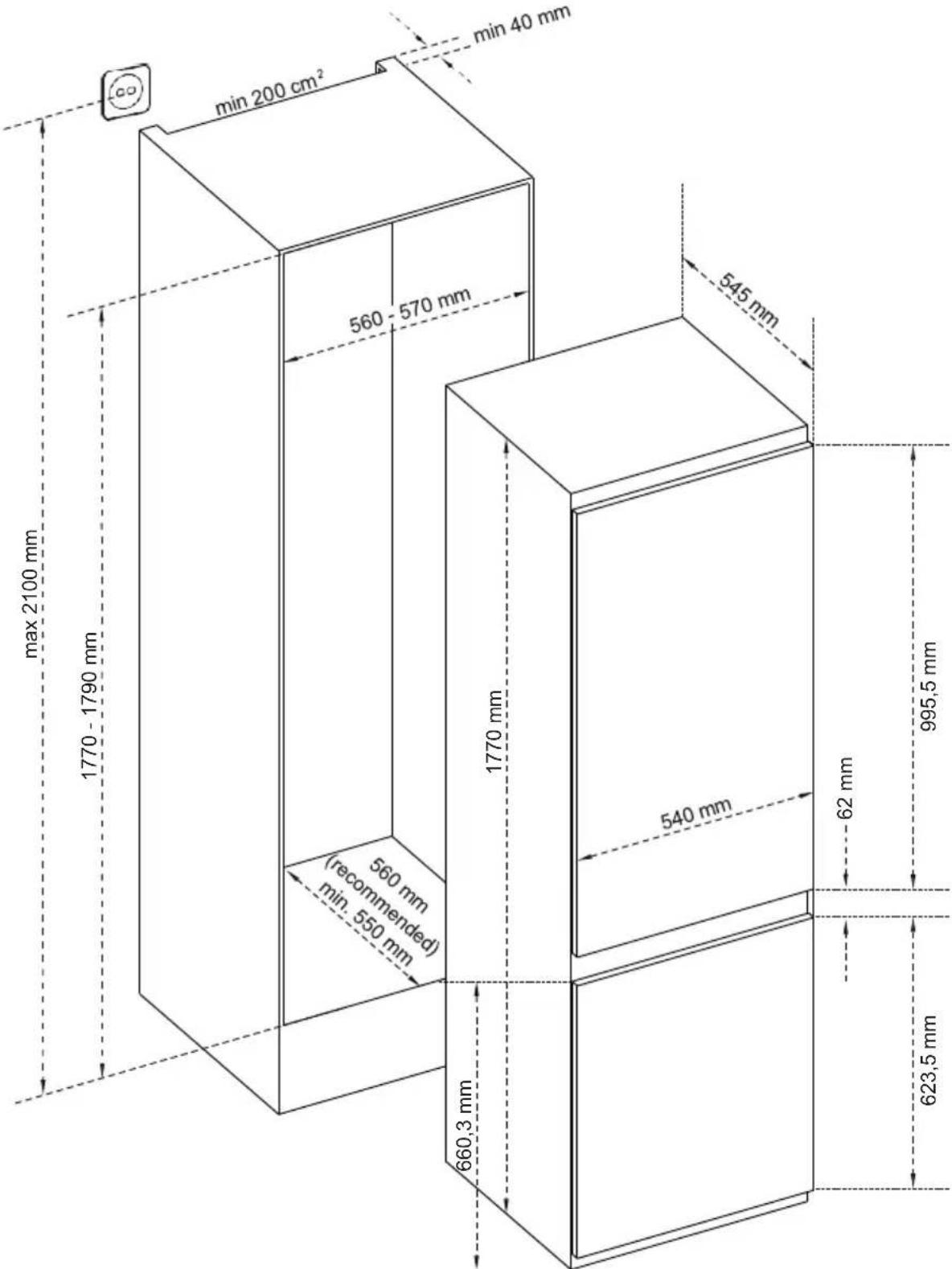 Kluge KCN2233J - Dimensions - 1