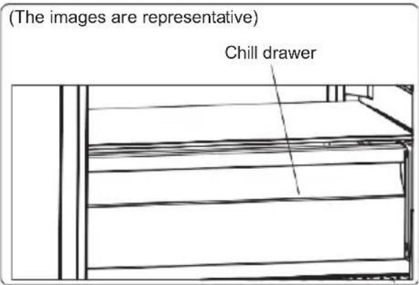 (The images are representative) Chill drawer