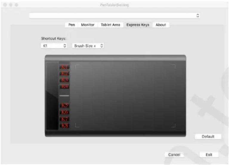XP-Pen Star 05 - 1.4.Express Keys (Expresní tlačítka) - 1
