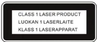 CLASS 1 LASER PRODUCT LUOKAN 1 LASERLAITE KLASS 1 LASERAPPARAT