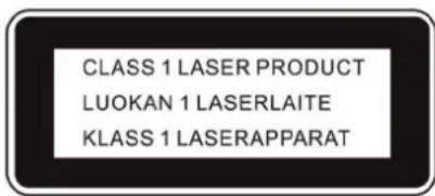 CLASS 1 LASER PRODUCT LUOKAN 1 LASERLAITE KLASS 1 LASERAPPARAT