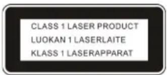 CLASS 1 LASER PRODUCT LUOKAN 1 LASERLAITE KLASS 1 LASERAPPARAT
