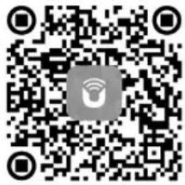 QR code with a central logo depicting a Wi-Fi symbol, likely linking to a digital resource or app.