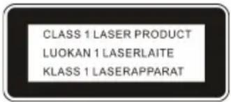 CLASS 1 LASER PRODUCT LUOKAN 1 LASERLAITE KLASS 1 LASERAPPARAT