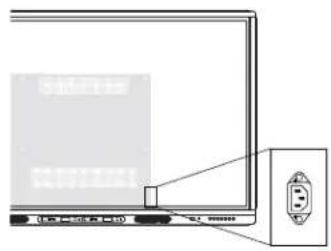 Diagram showing a laptop screen connected to an electrical outlet with labeled ports and a B symbol.