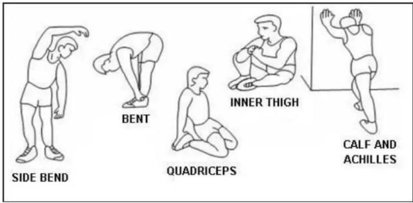SIDE BEND BENT QUADRICEPS INNER THIGH CALF AND ACHILLES