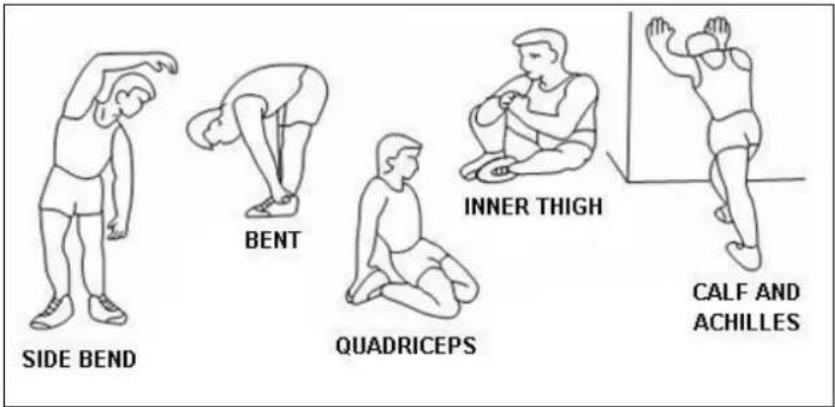 SIDE BEND BENT QUADRICEPS INNER THIGH CALF AND ACHILLES