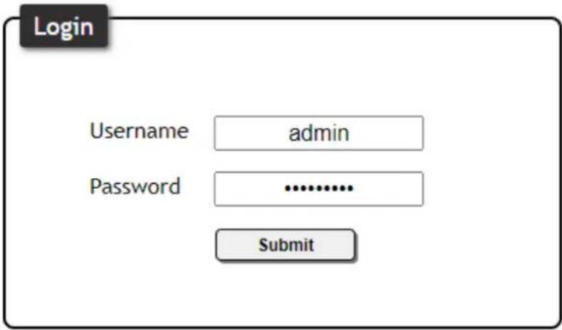 Login Username admin Password .......... Submit