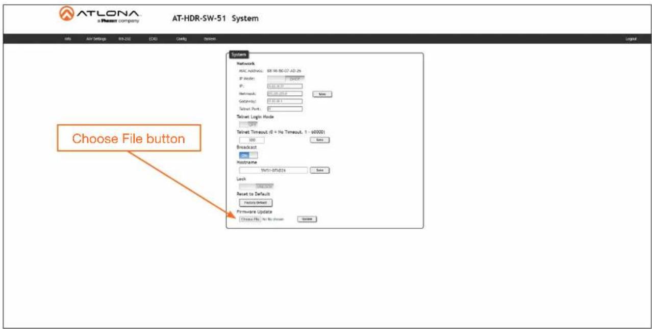 ATLONA a Plassort company AT-HDR-SW-51 System Info AVI Settings IN-23E EDB Config System Choose File button Network MAC Address: 80.96-80.07-43-25 IP Mode: DV407 IP: 00000000000000000000000000000000000000000000000000000000000000000000000000000000000 Networks: 228.28.28.28 Gateway: 228.28.28.28 Telnet Port: Telnet Light Mode 12347 Telnet Timeout (B = No Timeout, 1 - 60000) 366 Broadcast Macbrame SW11-DFM216 Lock DW43333333333333333333333333333333333333333333333333333333333333333333333333333333333 Reset to Default Feature Before Firmware Update Choose File No By chosen Window