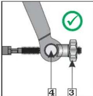Diagram of a mechanical joint with numbered parts and a green checkmark indicating selection