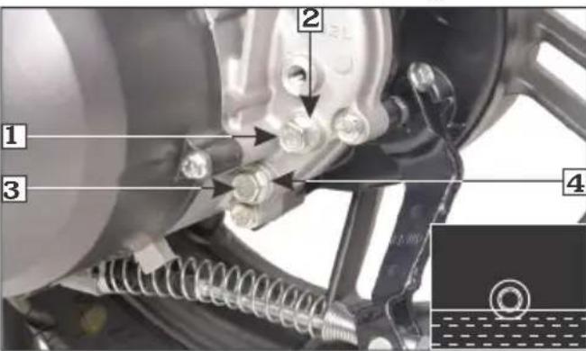 Technical diagram of a vehicle suspension system with numbered components and close-up detail view