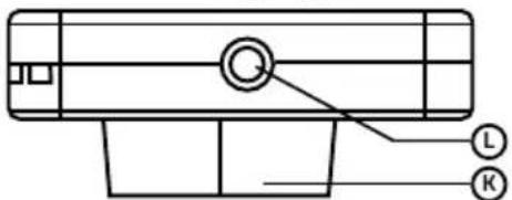 Technical diagram of a mechanical component with labeled parts L and K