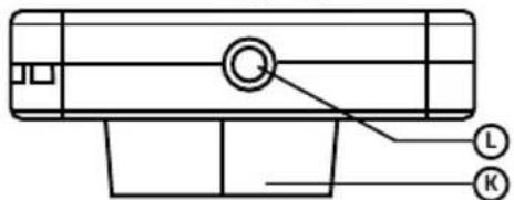 Technical diagram of a mechanical component with labeled parts L and K