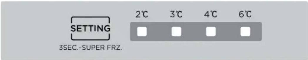 SETTING 2°C 3°C 4°C 6°C 3SEC.-SUPER FRZ.