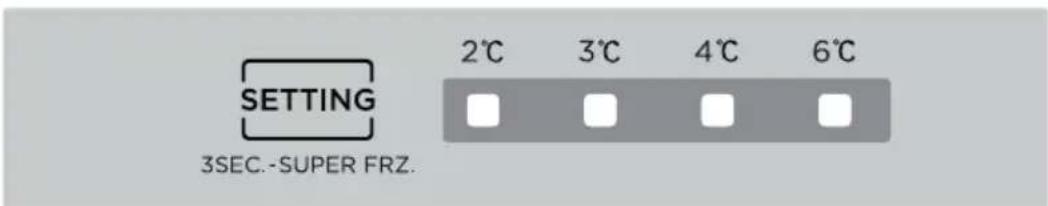 SETTING 2°C 3°C 4°C 6°C 3SEC.-SUPER FRZ.
