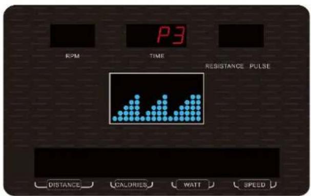 P3 RPM TIME RESISTANCE PULSE DISTANCE CALDRIES WATT SPEED