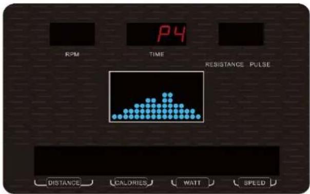 P4 RPM TIME RESISTANCE PULSE DISTANCE CALORIES WATT SPEED