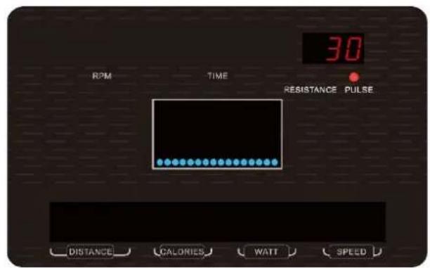 30 RPM TIME RESISTANCE PULSE DISTANCE CALORIES WATT SPEED