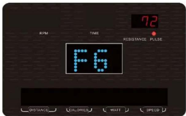 72 RPM TIME RESISTANCE PULSE F6 DISTANCE CALORIES WATT SPEED