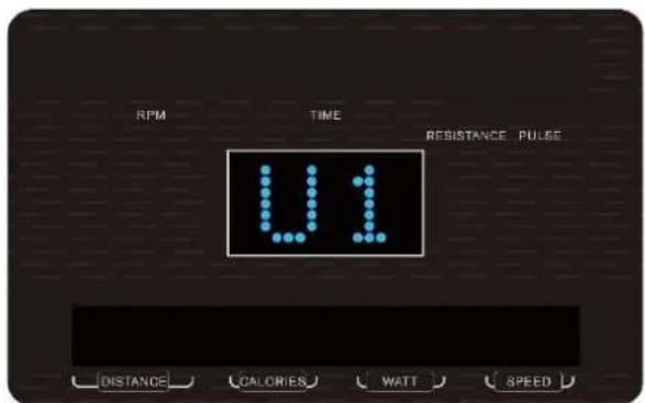 RPM TIME RESISTANCE PULSE U1 DISTANCE CALORIES WATT SPEED