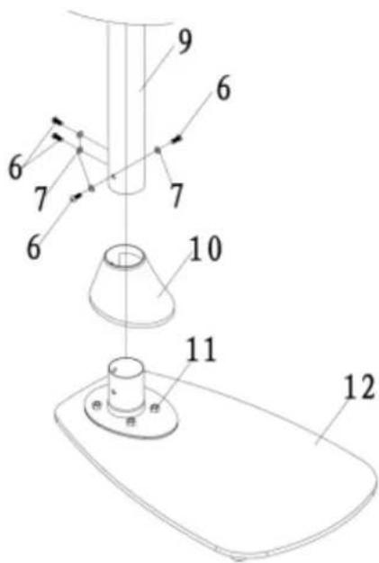 Technical diagram of a mechanical assembly with numbered components for identification