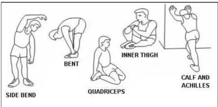 SIDE BEND BENT QUADRICEPS INNER THIGH CALF AND ACHILLES
