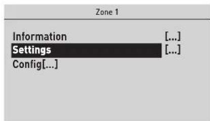 Zone 1 Information [...] Settings [...] Config[...]