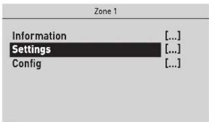 Zone 1 Information [...] Settings [...] Config [...]