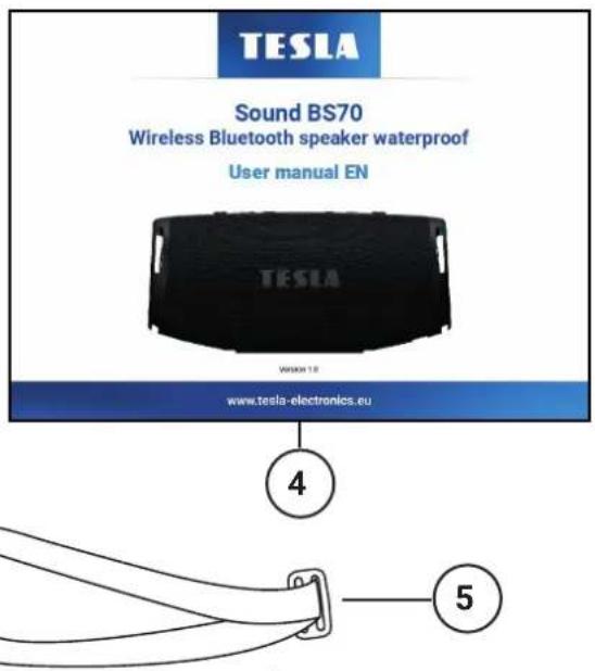 TESLA Sound BS70 Wireless Bluetooth speaker waterproof User manual EN TESLA Version 1.8 www.tesla-electronics.eu ④ ⑤