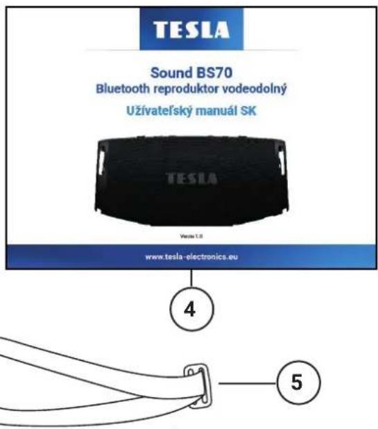 TESLA Sound BS70 Bluetooth reproduktor vodeodolný Užívateľský manuál SK TESLA Version 1.8 www.tesla-electronics.eu ④ ⑤