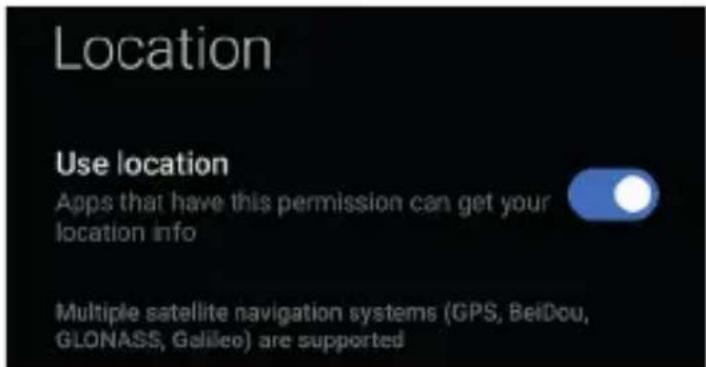 Location Use location Apps that have this permission can get your location info Multiple satellite navigation systems (GPS, BelDou, GLONASS, Galileo) are supported
