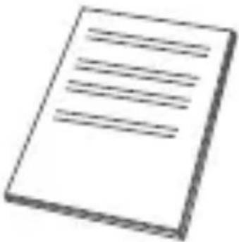 Simple line drawing of a document with horizontal lines representing text content