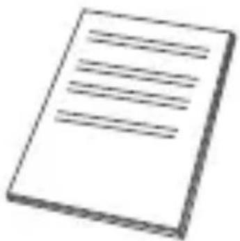 Simple line drawing of a document with horizontal lines representing text content