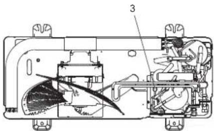 Technical diagram of an electrical device with labeled components and internal wiring