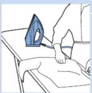 PHILIPS PerfectCare Xpress GC5020 - Aşezarea fierului de călcat în timpul călcării - 1