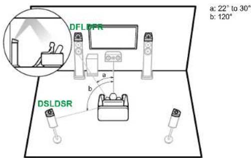 DFL/FR a: 22° to 30° b: 120° a b DSLDSR