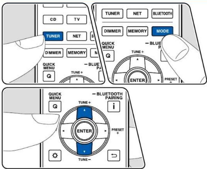 CD TV TUNER NET B DIMMER MEMORY MODE QUICK MENU TUNE+ BLUE PA TUNE+ ENTER PRESET QUICK MENU TUNE+ BLUETOOTH PAIRING i ENTER PRESET + TUNE-