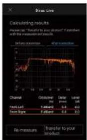 Diss Line Calculating results Please run "Trainer to your product" if I recommend and the measurement result. Before correction After correction Channel Crossover Delay Lower Level set 0.0 0.0 0.0 Total Left Furband 0.8 0.0 Total Right Furband 0.8 0.0 Be measure Transfer to your Inferior