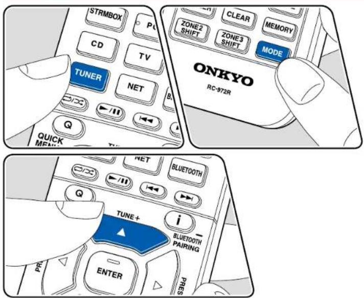 STRMBOX CD TV TUNER NET QUICK MEAN ONKYO RC-972R TUNE+ Bluetooth Bluetooth PAIRING PRES ENTER