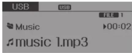 USB USB FILE 1 Music ▶00:02 music 1.mp3