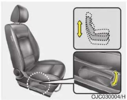 HYUNDAI ix20 (2018) - Adjusting the seatback recliner - 1