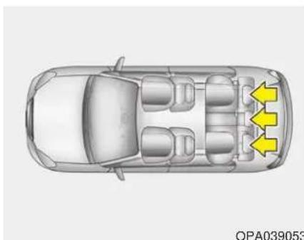 HYUNDAI ix20 (2018) - CAUTION - Rear seat belts - 1
