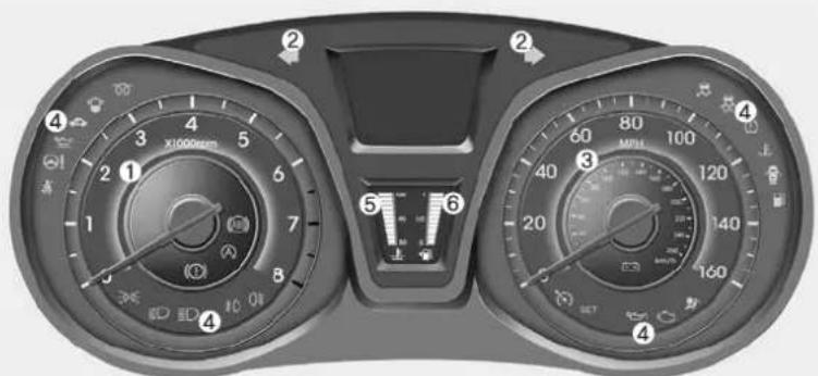 Control panel display showing car speedometer readings and mode dial settings with Chinese labels