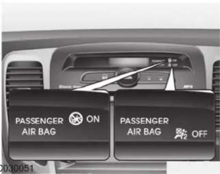 PASSENGER ON AIR BAG PASSENGER AIR BAG OFF