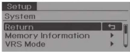 Setup System Return Memory Information VRS Mode