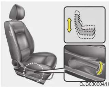 HYUNDAI ix20 (2019) - Adjusting the seatback recliner - 1